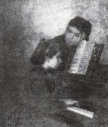 Thomas Eakins Am Klavier oil